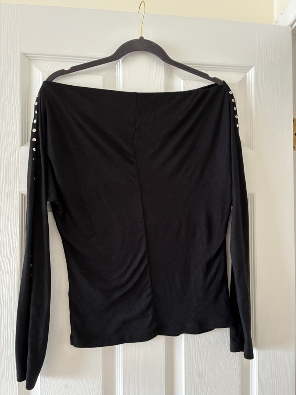 Black Long Sleeve Top with Stud Detailing - Picture 7 of 7